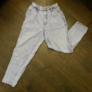 Vintage light wash high waist taper denim jeans